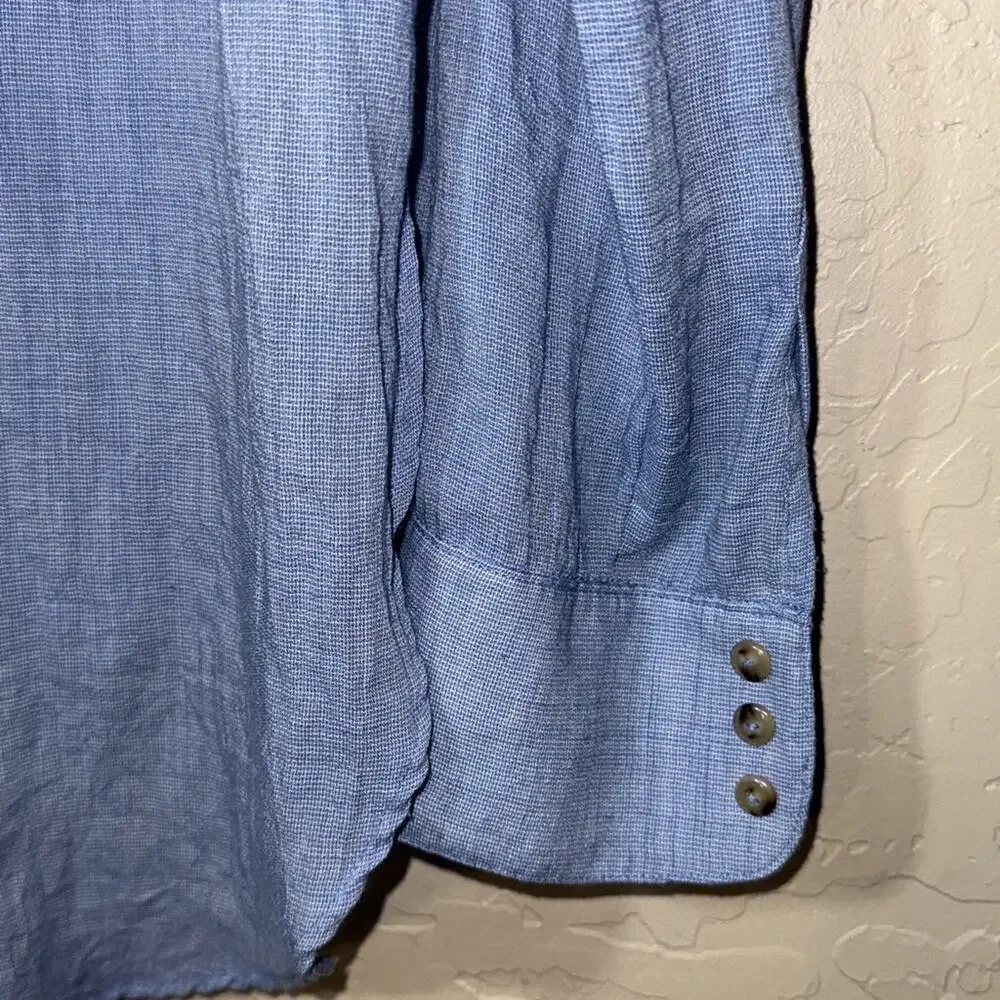 Free people that’s a wrap oversized lightweight beachy button up shirt size M - Picture 6 of 8